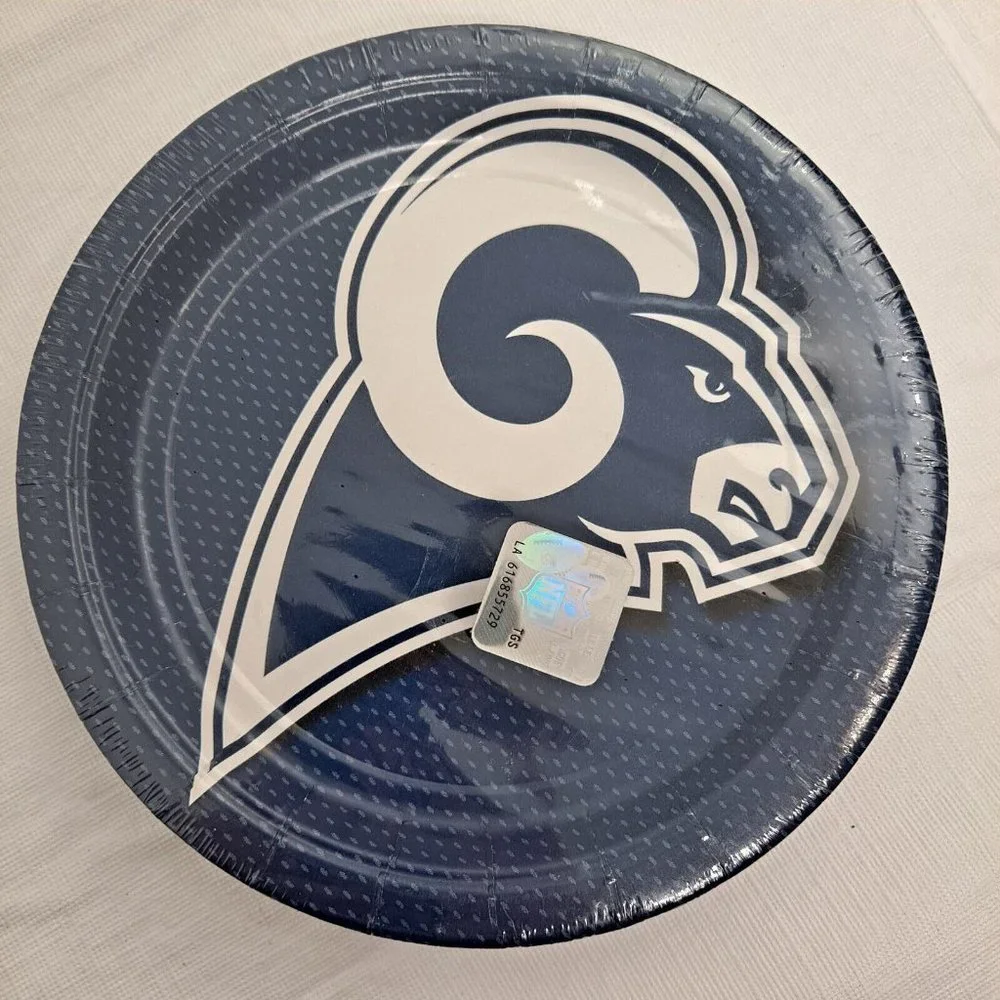 NFL Rams Los Angeles Paper Party Plates 7 Inch 18 Count